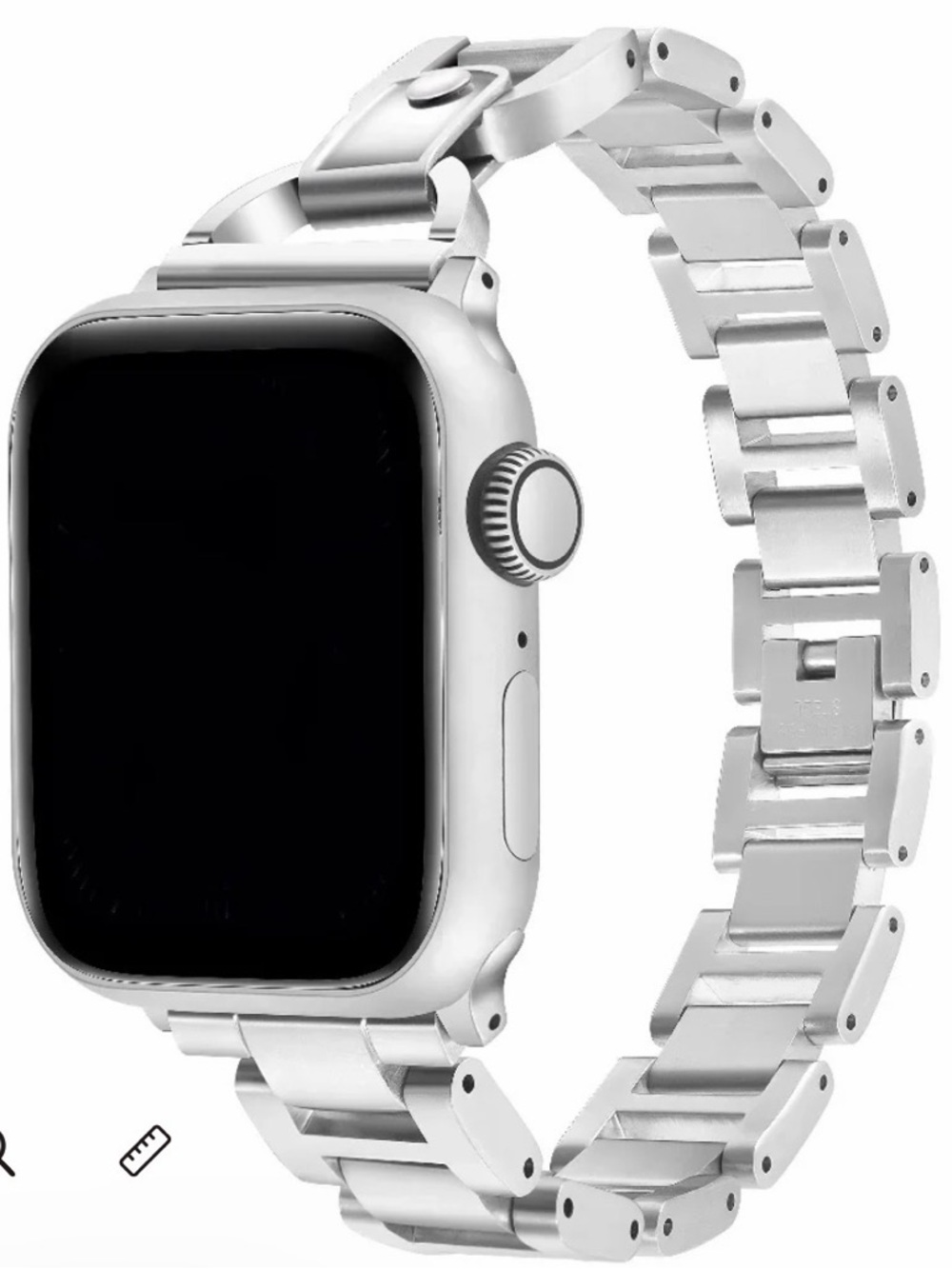 Women's Silver & White Link Watch Strap for Apple Watch